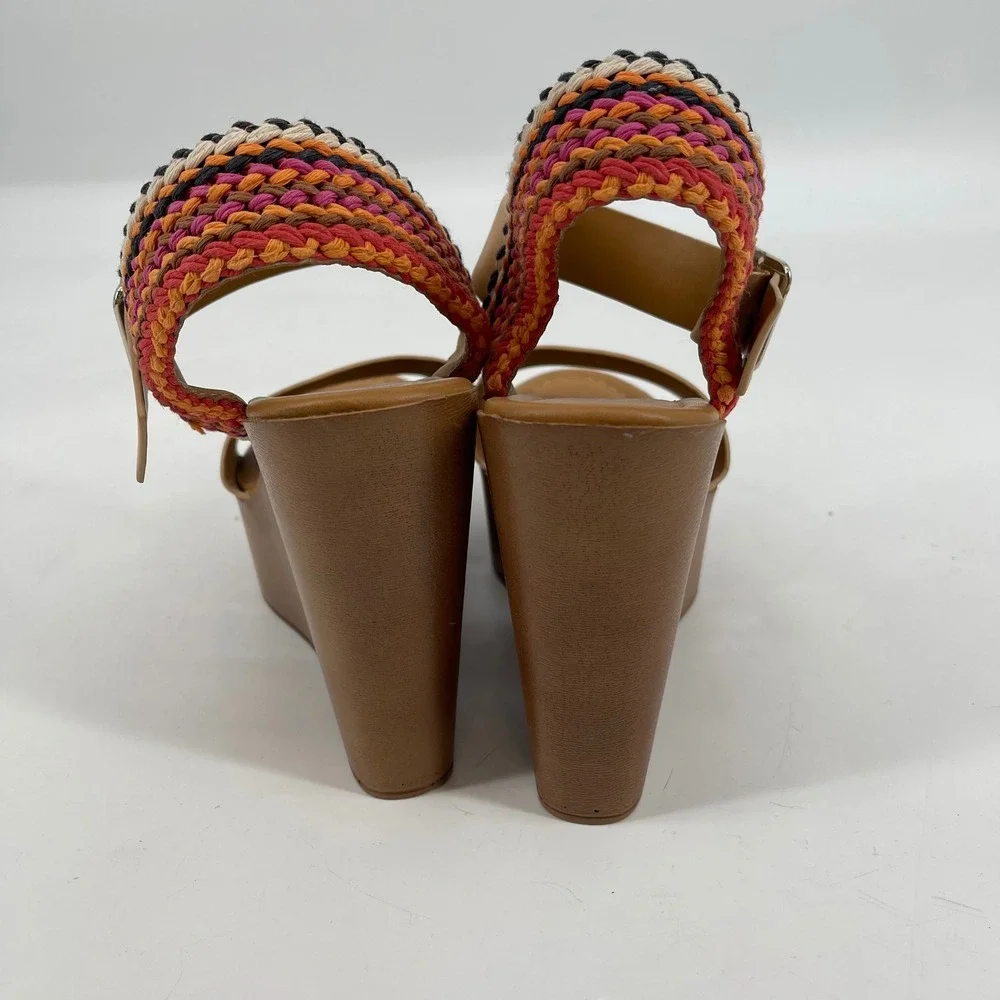 Coconuts by Matisse Womens Tan Weave Ankle Strap‎ Wedge Platform Sandals Size 7M